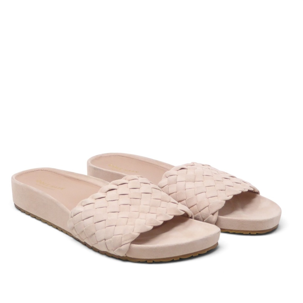 Cole Haan Mojave Womens Sandals Pink Woven Suede Slide 9.5M - Picture 2 of 8